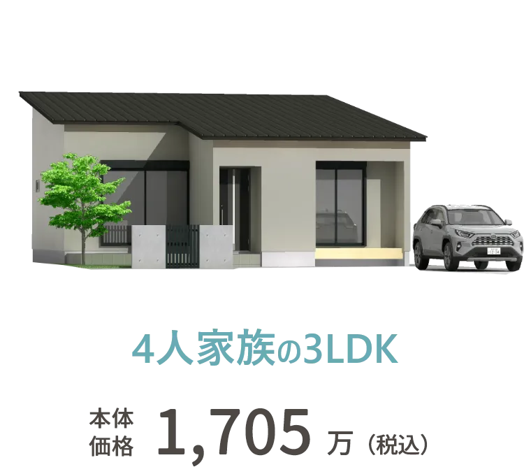 4人家族の1LDK